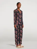 Long Cotton Pajama Set Sansido Tiger Print