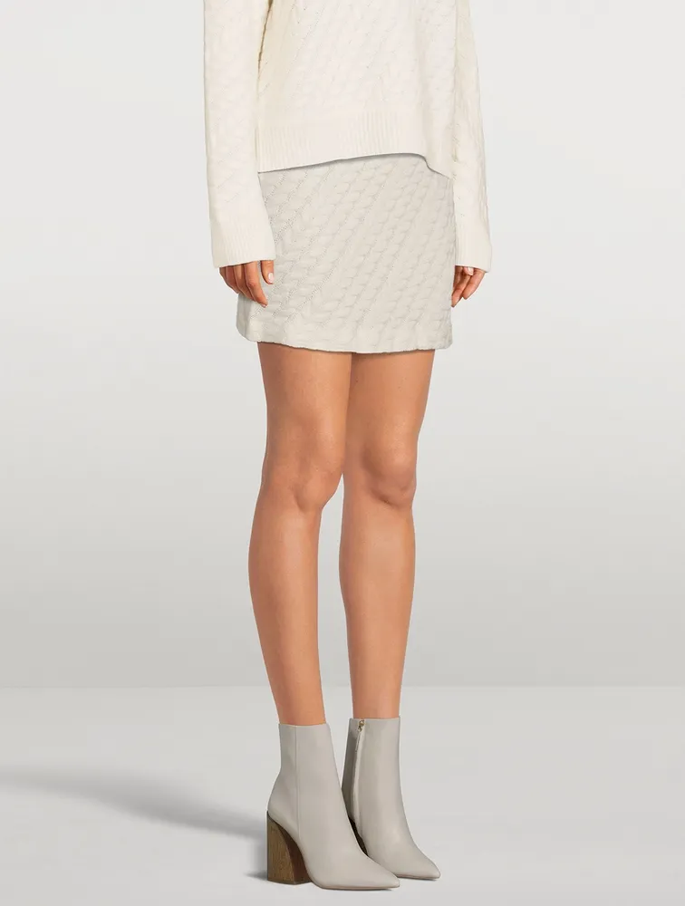 Alsen Cashmere Cable-Knit Mini Skirt