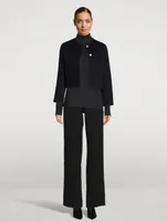 Buttoned Turtleneck Stripe Print
