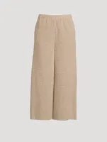 Easy Wide-Leg Tweed Trousers