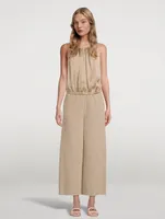 Easy Wide-Leg Tweed Trousers