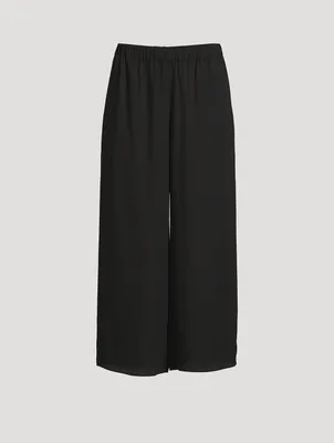 Easy Wide-Leg Recycled Georgette Trousers