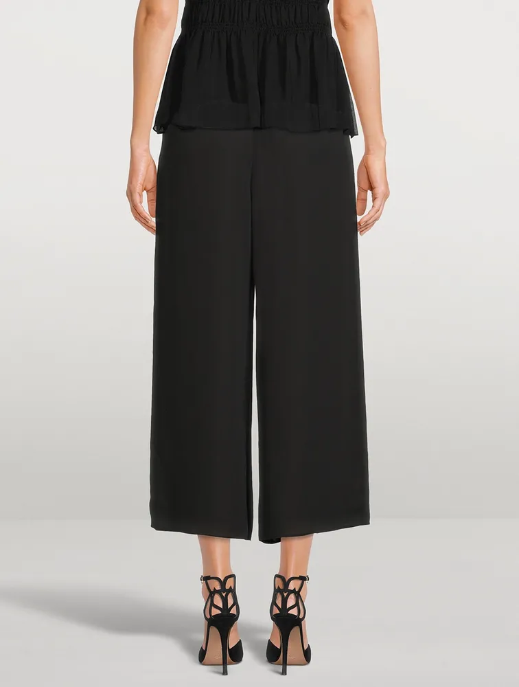 Easy Wide-Leg Recycled Georgette Trousers