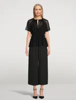 Easy Wide-Leg Recycled Georgette Trousers