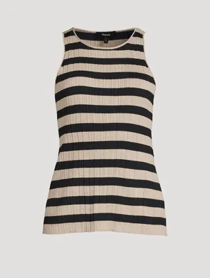 Regal Wool Tank Top In Stripe Print