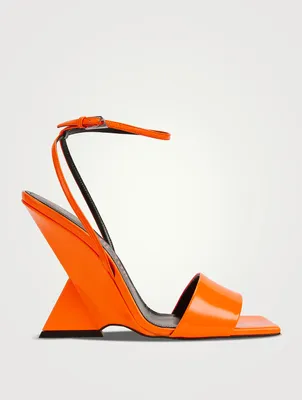 Cheope Patent Wedge Sandals