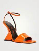 Cheope Patent Wedge Sandals