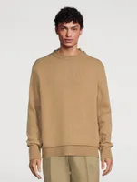 Wool And Linen Crewneck Sweater With Elbow Patches
