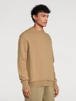 Wool And Linen Crewneck Sweater With Elbow Patches