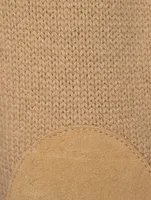 Wool And Linen Crewneck Sweater With Elbow Patches