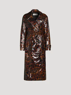 Ronas Trench Coat In Animal Print