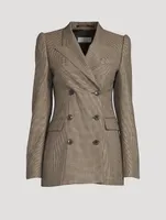 Bow Double-Breasted Wool Blazer