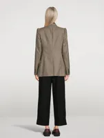 Bow Double-Breasted Wool Blazer