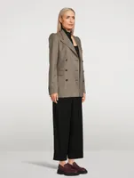 Bow Double-Breasted Wool Blazer