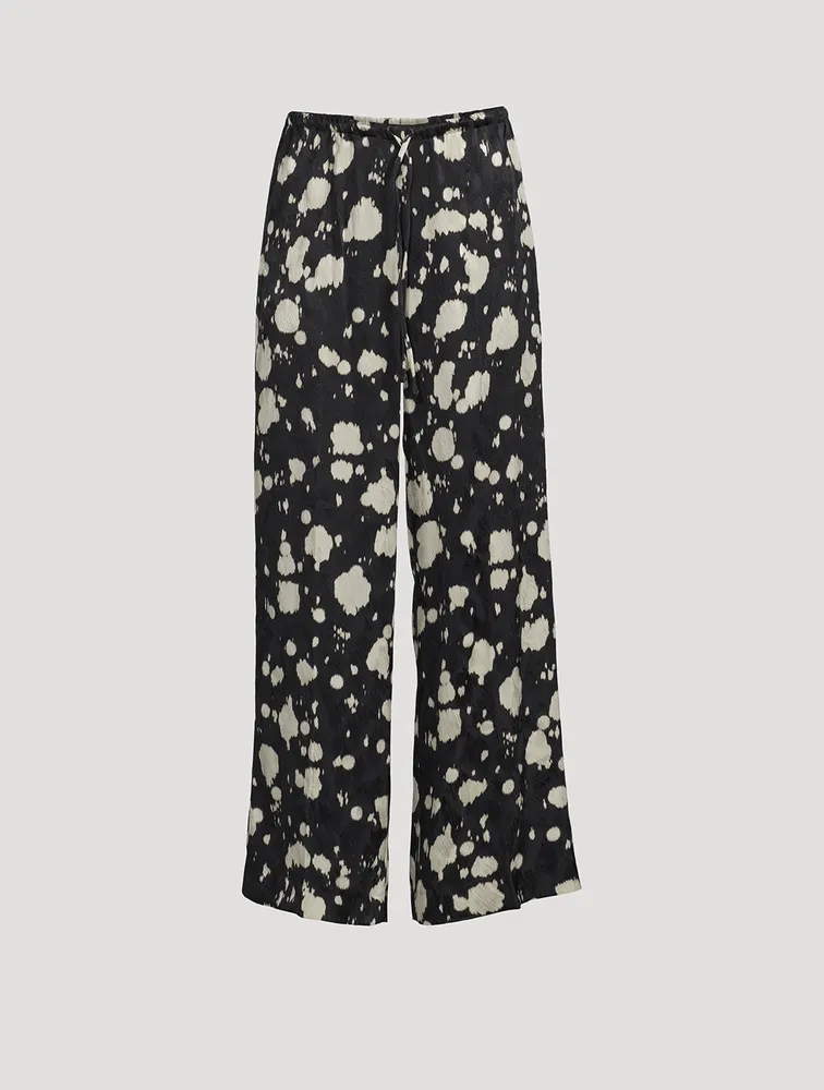 Puvis Wide-Leg Pants In Splattered Print