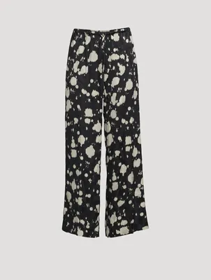 Puvis Wide-Leg Pants In Splattered Print