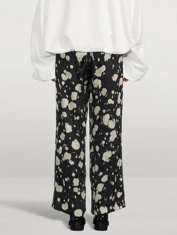 Puvis Wide-Leg Pants In Splattered Print