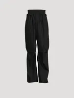 Wool Oversized Pants With Elastic Waist