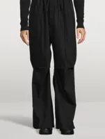 Wool Oversized Pants With Elastic Waist