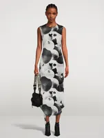 Velvet Midi Dress Balloon Print