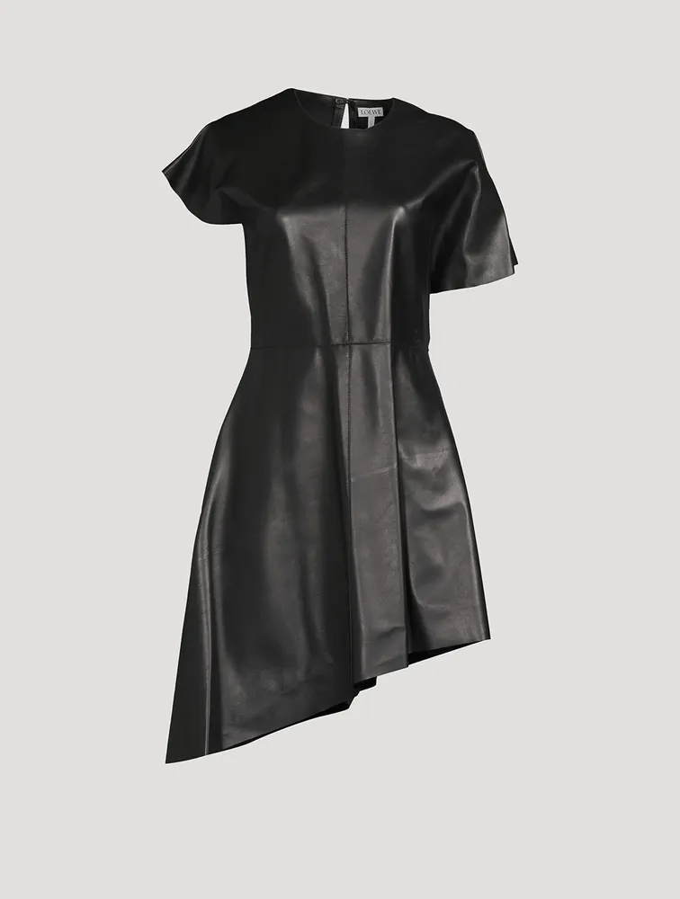 Asymmetric Leather Dress