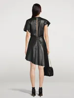 Asymmetric Leather Dress