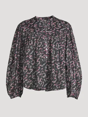 Salika Printed Peasant Blouse