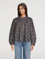 Salika Printed Peasant Blouse