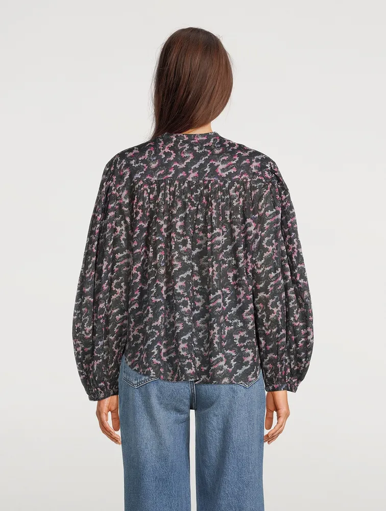 Salika Printed Peasant Blouse