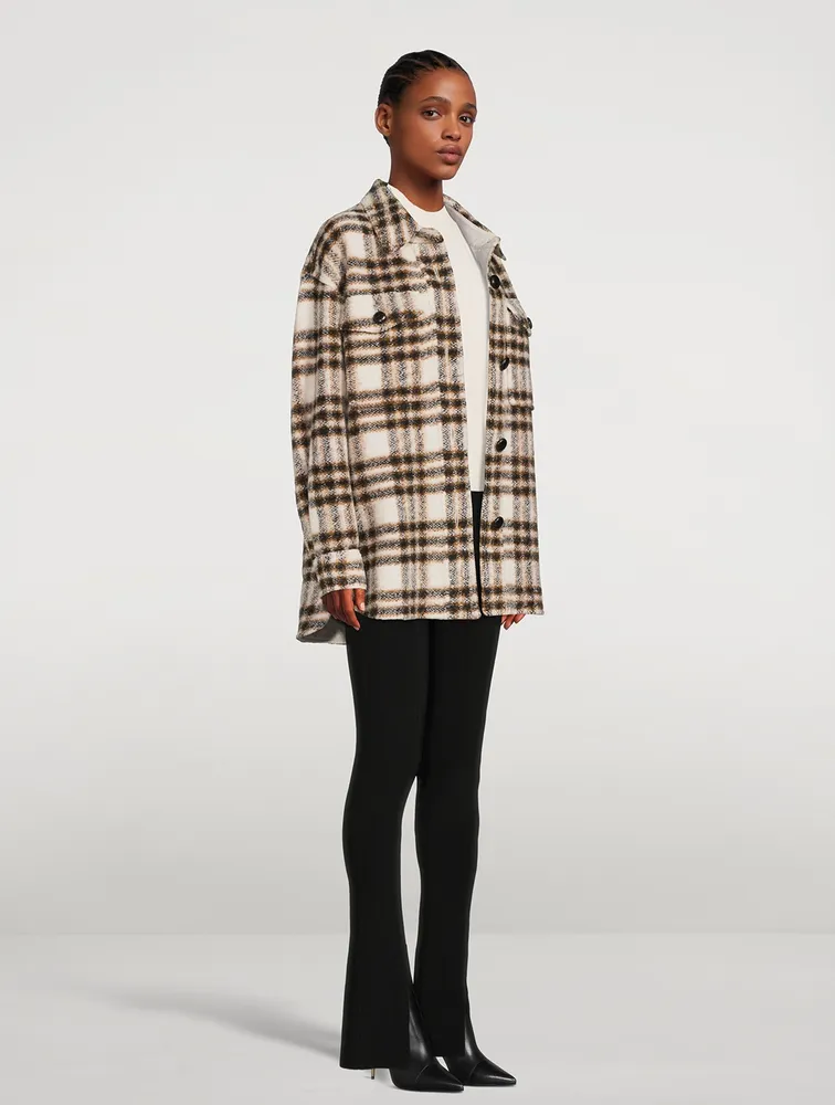 Harveli Shirt Jacket In Plaid Print