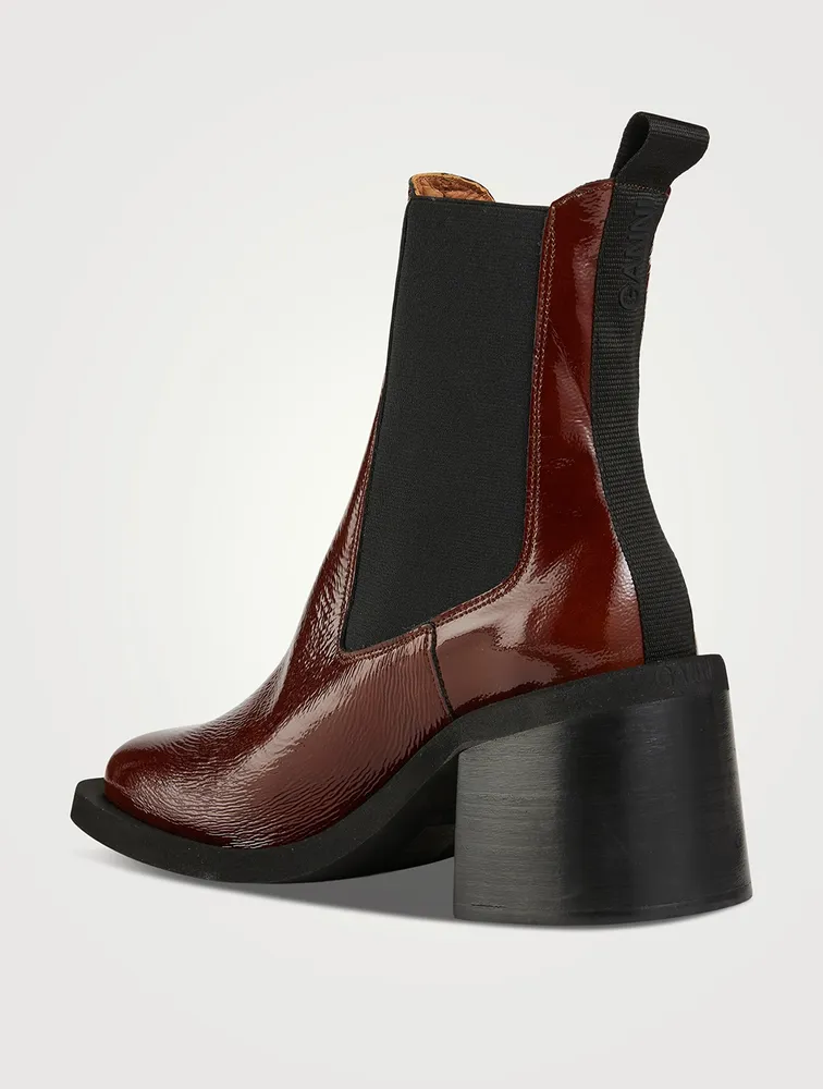 Patent Leather Chelsea Boots