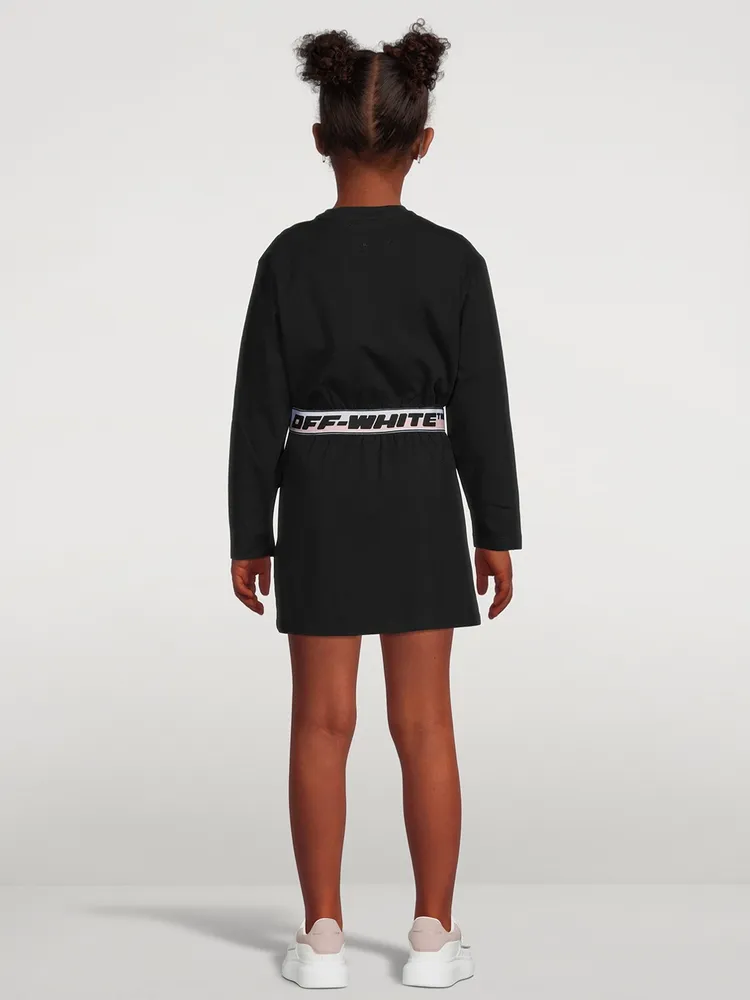 Long-Sleeve Dress With Logo Band