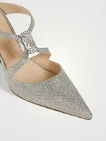 Solitaire Glitter Leather Mules