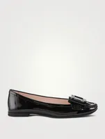 Lacquered Buckle Patent Leather Loafers