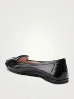 Lacquered Buckle Patent Leather Loafers
