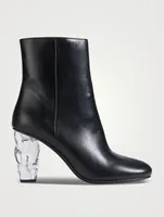 Le Luz Embellished-Heel Leather Ankle Boots