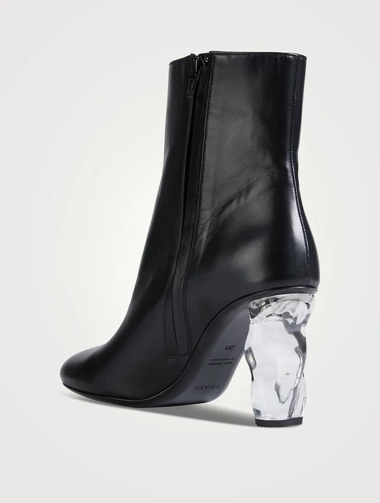 Le Luz Embellished-Heel Leather Ankle Boots