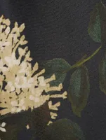 Chemisier en soie coupe biseautée avec motifs de lilas