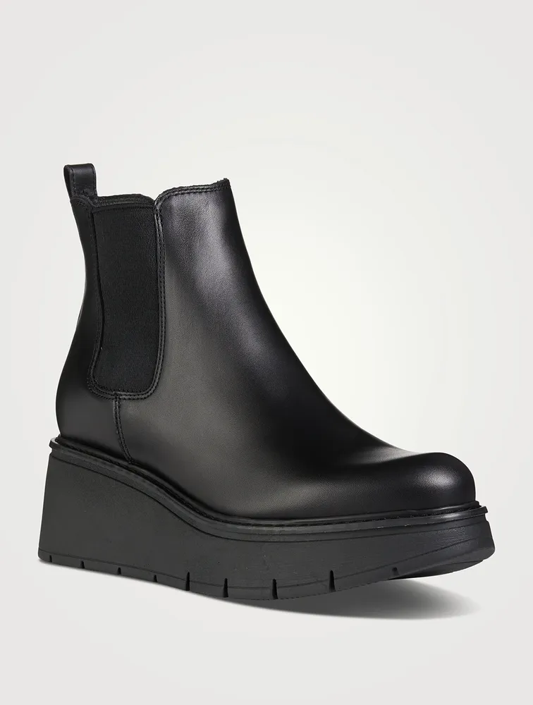Grant Leather Wedge Chelsea Boots