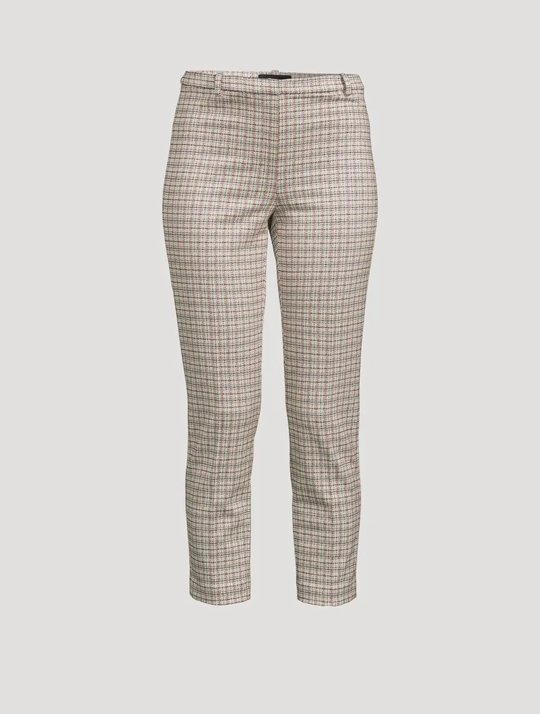Slim Kick Trousers Grid Print