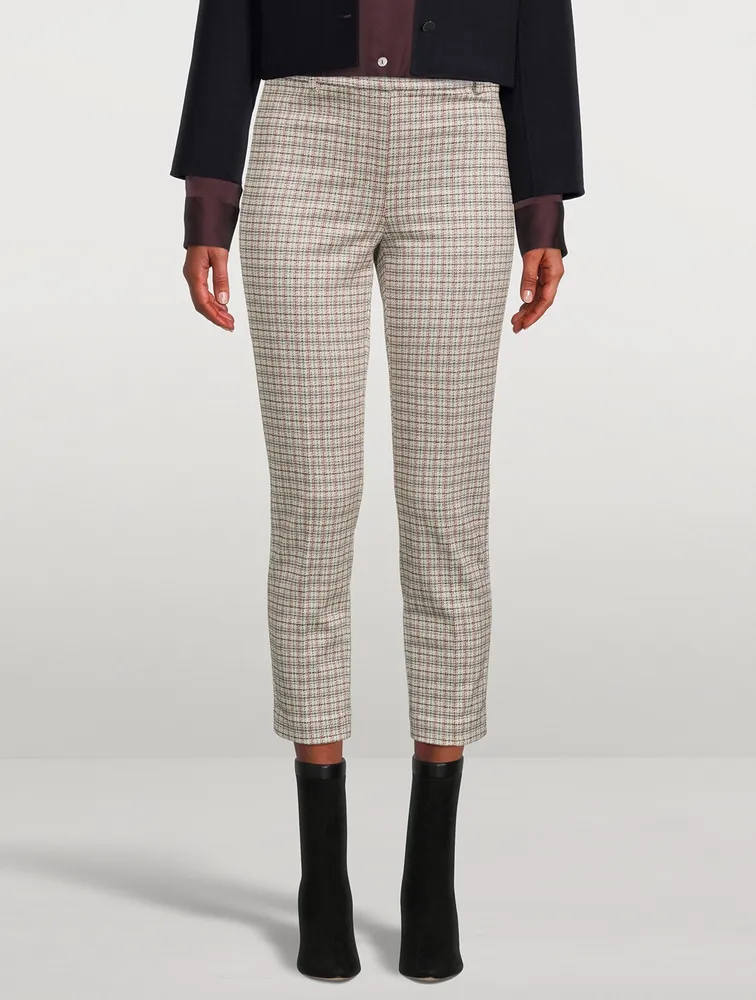Slim Kick Trousers Grid Print