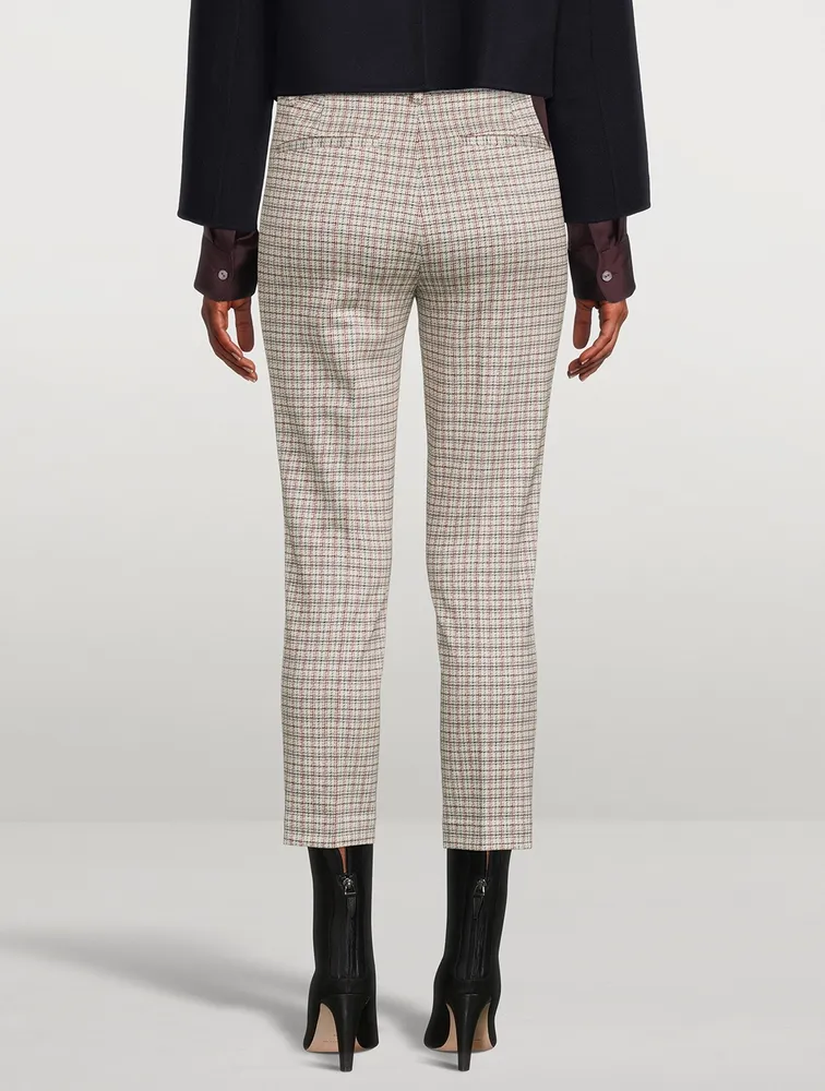 Slim Kick Trousers Grid Print