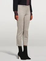 Slim Kick Trousers Grid Print