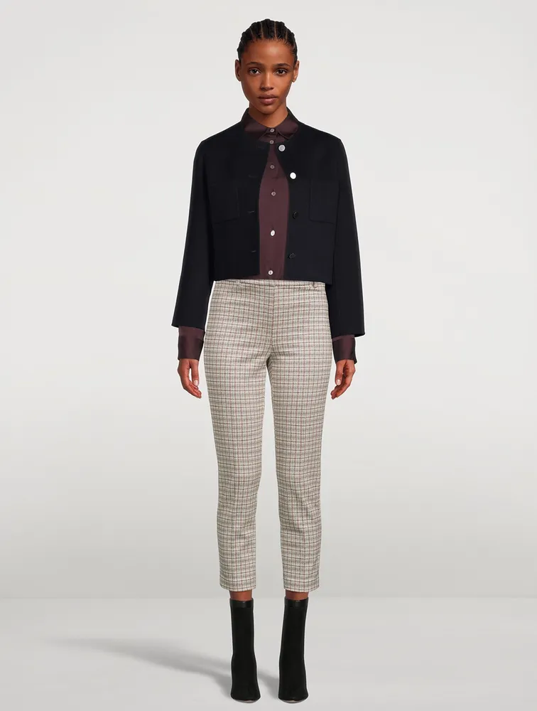 Slim Kick Trousers Grid Print