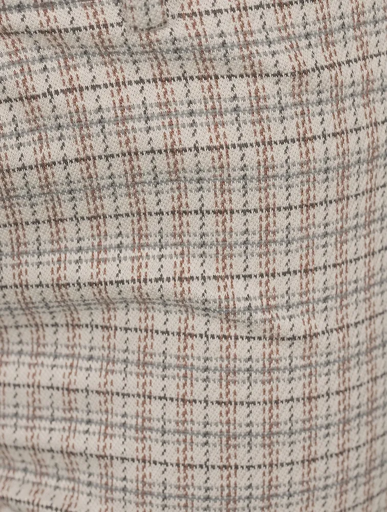 Slim Kick Trousers Grid Print