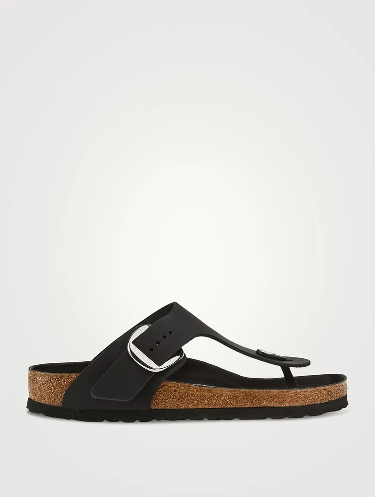 Gizeh Big Buckle Leather Thong Sandals