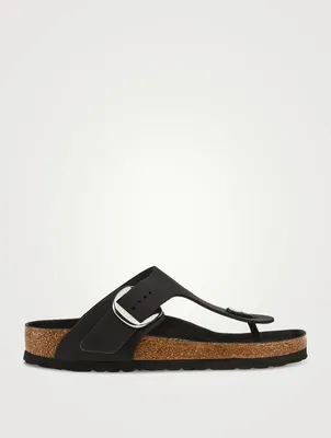 Gizeh Big Buckle Leather Thong Sandals