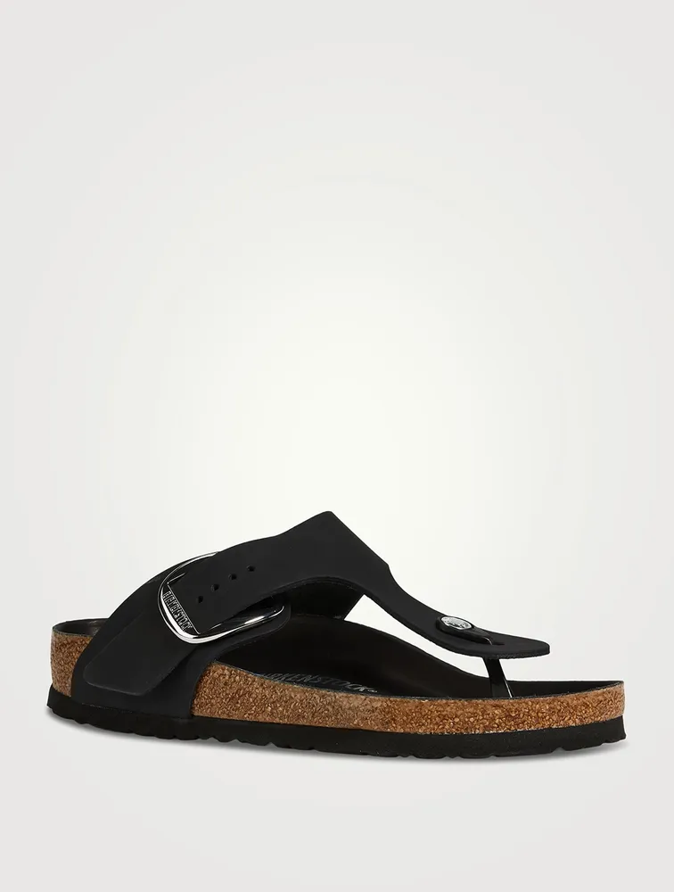 Gizeh Big Buckle Leather Thong Sandals