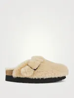 Boston Big Buckle Shearling Clogs