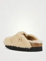 Boston Big Buckle Shearling Clogs